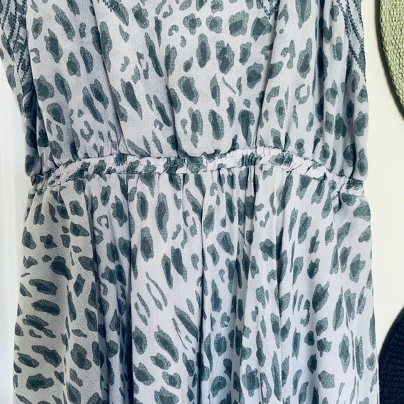 Lucca Couture Grey & Silver Leopard Animal Print Fit & Flare Summer Dress | M - Picture 5 of 9